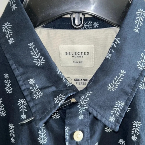 SELECTED HOMME.Men organic cotton,shirt Small & Medium,Blue short sleeve,,reg 75 - Picture 6 of 10
